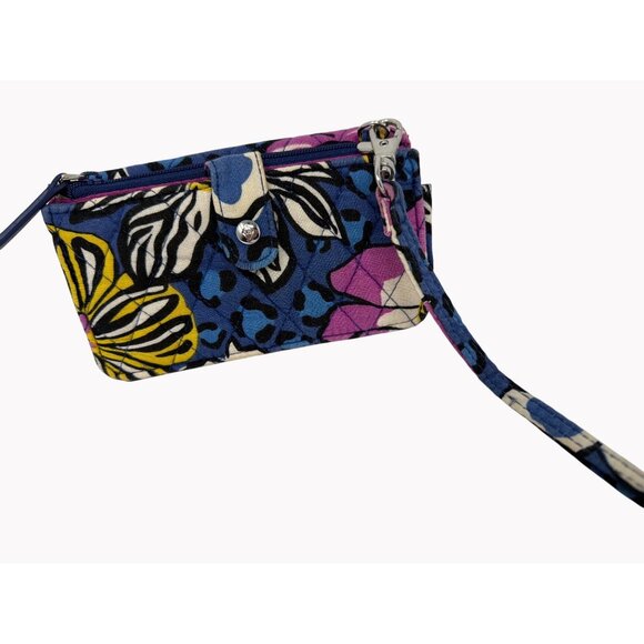 Vera Bradley Wristlet Wallet African Violet Quilted Cotton Floral Clutch Organiz - Picture 3 of 7